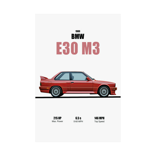 1989 BMW E30 M3 Poster