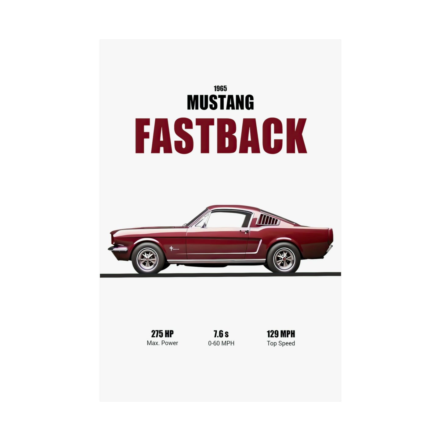 1965 Mustang Fastback Poster