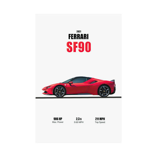 2021 Ferrari SF90 Poster