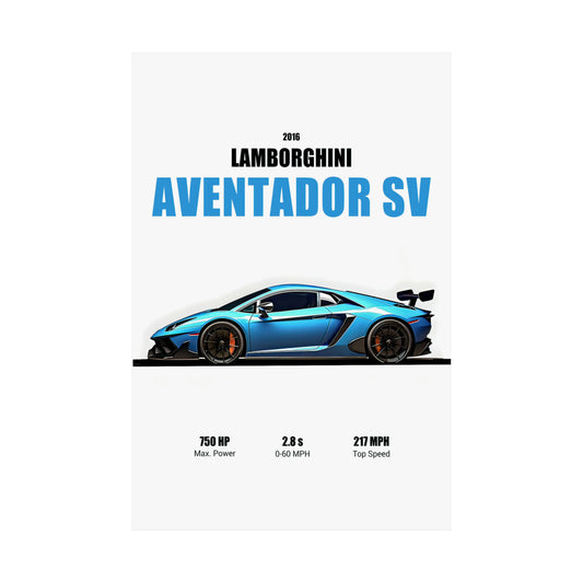 2016 Lamborghini Aventador SV Poster