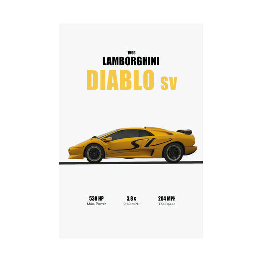 1996 Lamborghini Diablo SV Poster