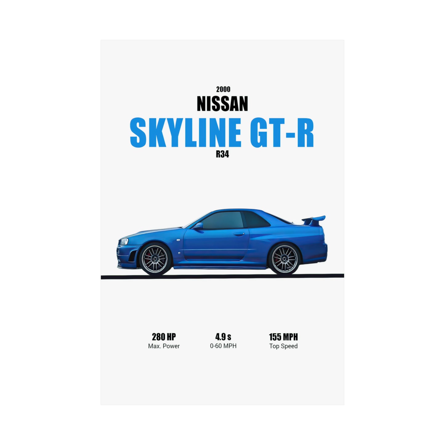 2000 Nissan Skyline GT-R R34 Poster