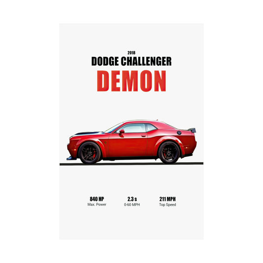 2018 Dodge Challenger Demon Poster